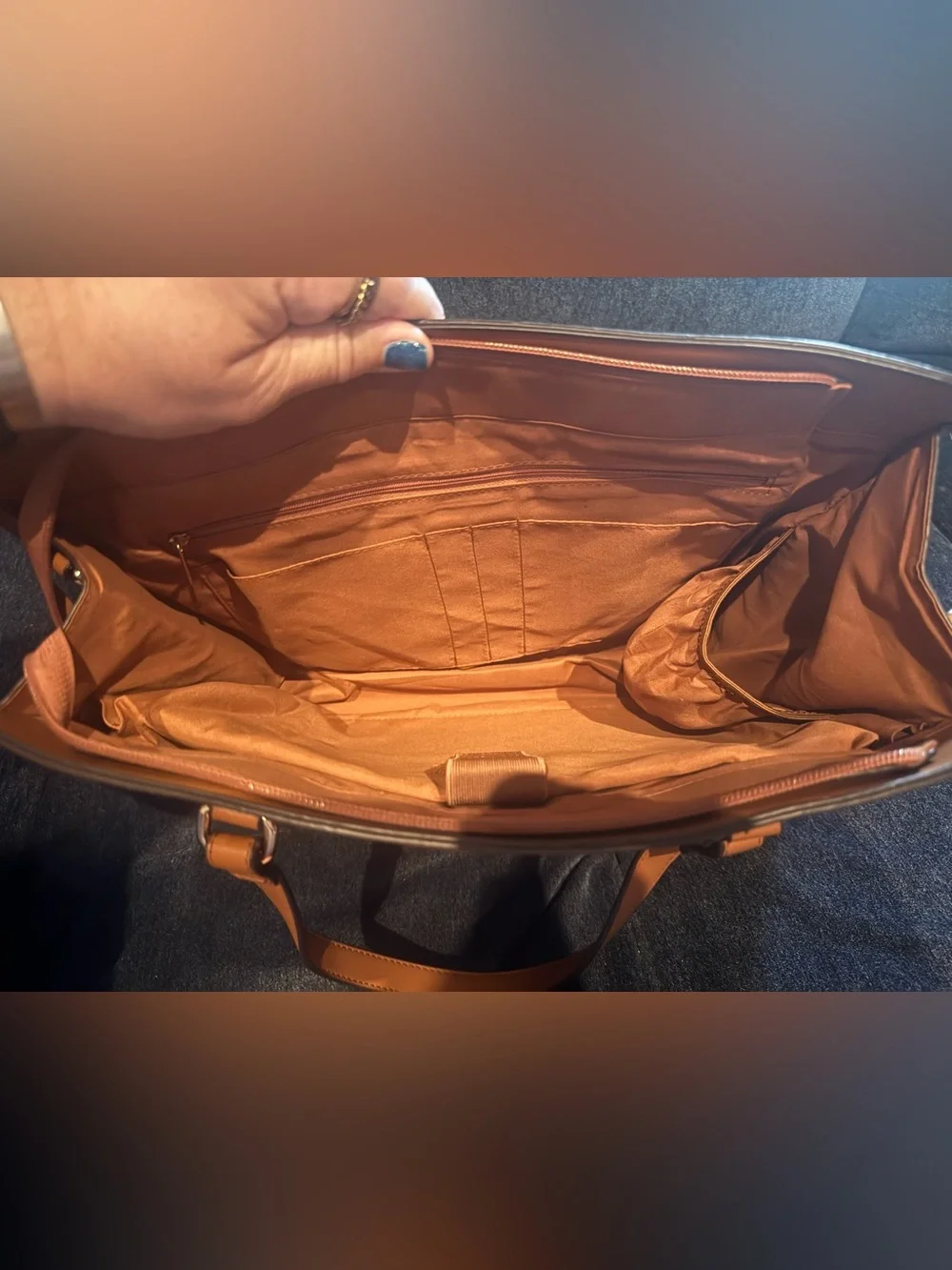 Missnine Brown PU Leather Laptop Bag